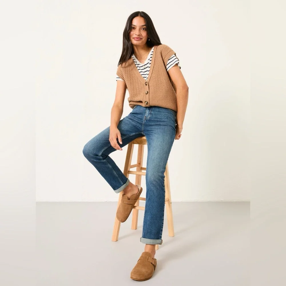 NEW Fat Face Chesham Girlfriend Jeans Denim High Rise Size 2 - Picture 5 of 16